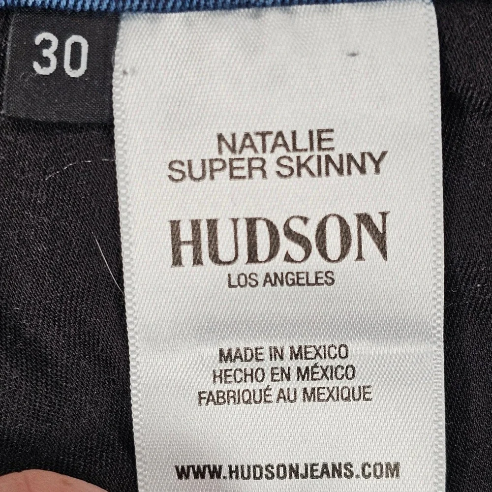 Hudson Natalie Super Skinny Jeans Womens Size 30 Dark Blue Wash Stretch Denim